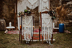 Dekorácie - Svadobné makramé na stoličku - 11532559_