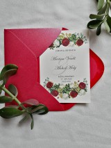 Svadobné oznámenie Červené a biele ruže
