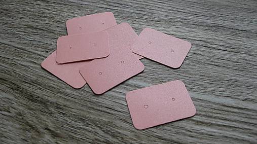 Obalový materiál - Karta na napichovacie náušnice, 10 ks (ružová matná perleť) - 11535901_