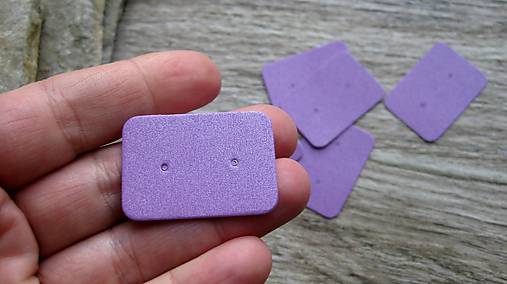 Obalový materiál - Karta na napichovacie náušnice, 10 ks (fialová matná perleť) - 11535933_