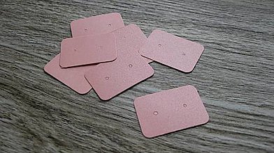 Obalový materiál - Karta na napichovacie náušnice, 10 ks (ružová matná perleť) - 11535901_