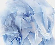 Šály a nákrčníky - "light blue&white" bavlnený šál skladom:-) - 11536259_
