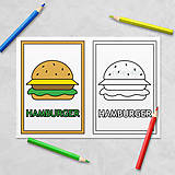 Hračky - Trochu poučná omaľovánka - hamburger - 11536164_