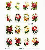 Papier - Ryžový papier na decoupage - A4-R1327 - ružičky, ruže, roses - 11537995_