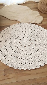 Úžitkový textil - Veľký okrúhly koberec  (Šedá) - 11538482_