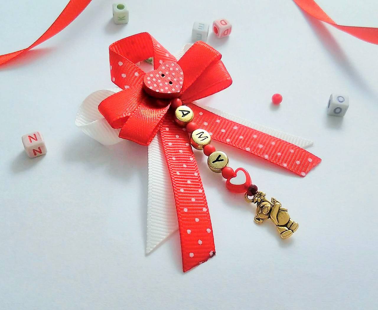 Stužka (mašlička) proti urieknutiu na kočík  (Červená)