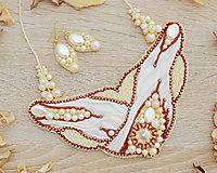 Náhrdelníky - Biely shibori náhrdelník + darček - 11541237_
