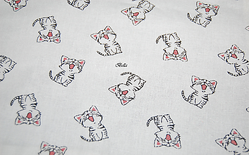Úžitkový textil - Látkové vrecko do školy s mačičkami - 11543499_