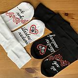 Ponožky, pančuchy, obuv - Maľované folk ponožky k výročiu svadby (biele + čierne) - 11543188_
