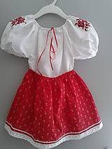 Detské oblečenie - Kroj pre dievčatko - červený, modrý..... (Červená) - 11543429_