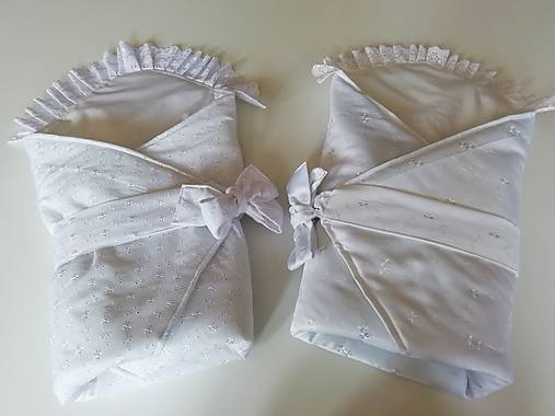 Detský textil - Zavinovačka biela - 11543601_