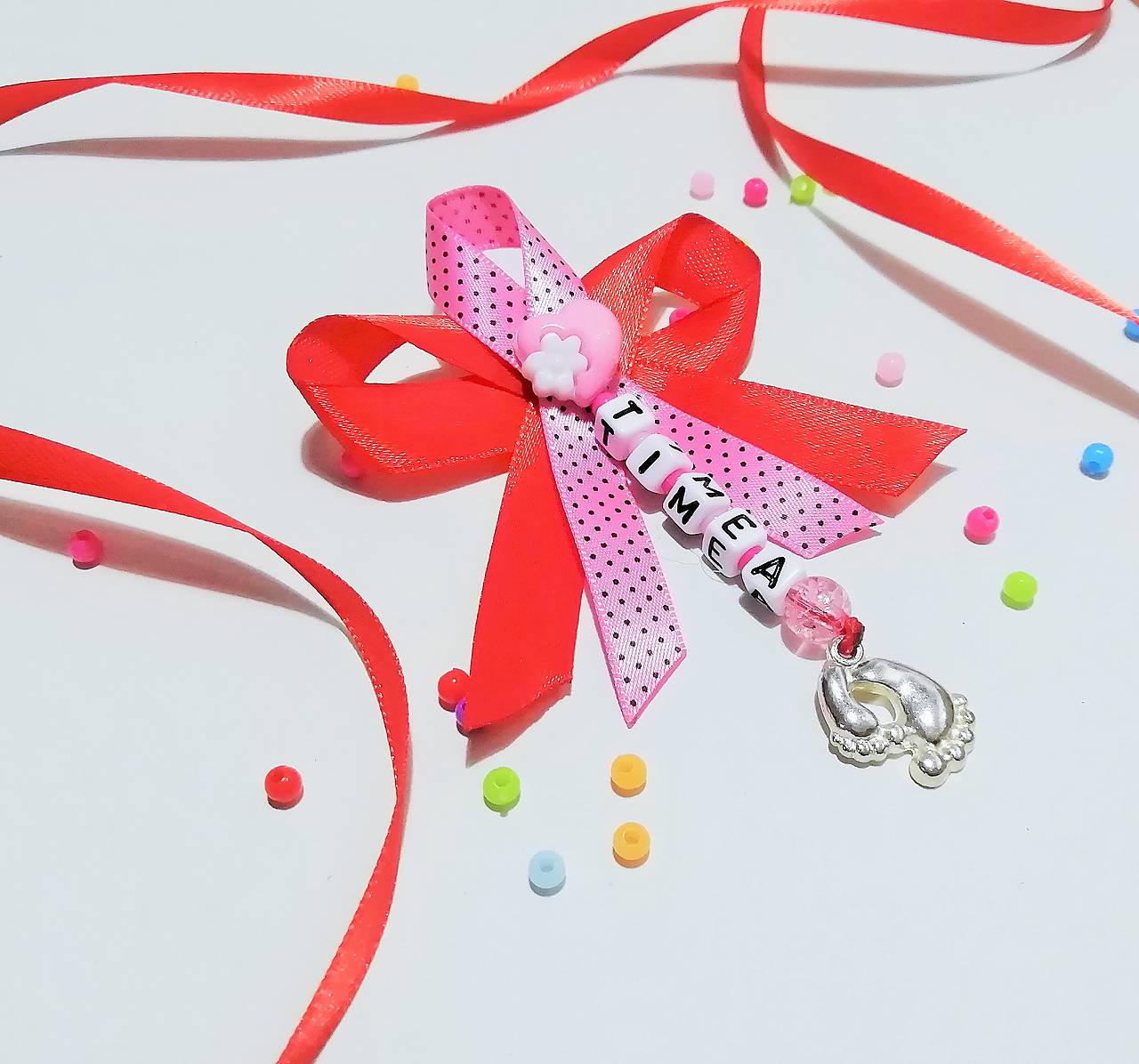 Stužka (mašlička) proti urieknutiu na kočík  (Červená)