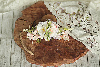 Ozdoby do vlasov - Kvetinový ružový polvvenček z kolekcie Romantic bride - 11547381_