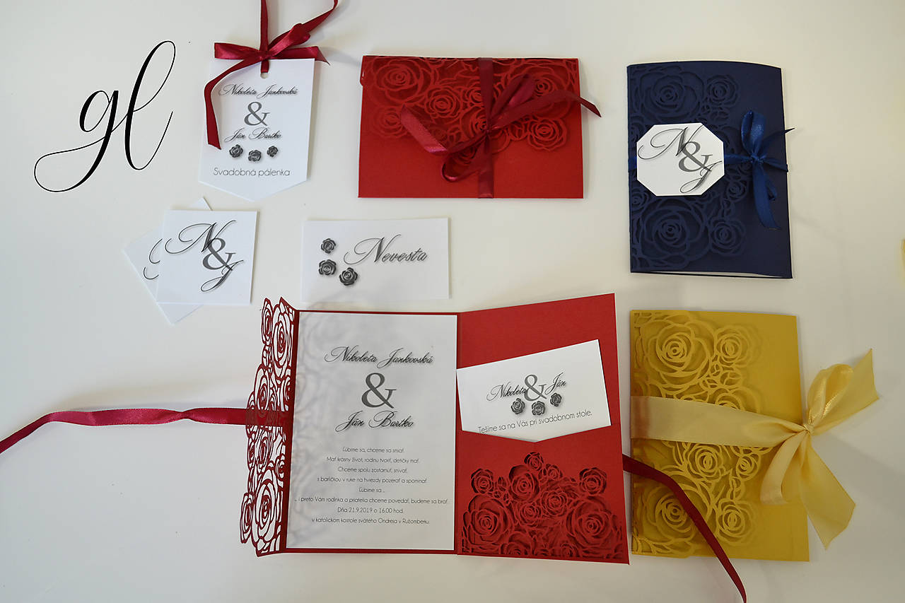 Svadobné tlačoviny ruže