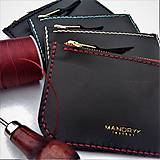 Peňaženky - Kožená mini peňaženka (Červená) - 11546331_