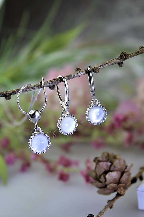 Sady šperkov - perleť náušnice a prívesok v striebre - luxusná súprava - 11548044_