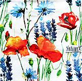 Papier - S1464 - Servítky - lúka, mak, lúčne kvety, akvarel - 11552078_