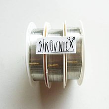Suroviny - Farebný drôt, Ø 0,3 mm   (25 m, strieborná) - 11552228_