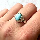 Prstene - Vintage Larimar Ring / Vintage prsteň s larimarom v striebornom prevedení - 11558742_