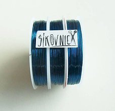 Suroviny - Farebný drôt, Ø 0,3 mm   (21 m, modrá) - 11557631_
