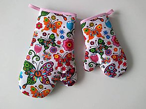Úžitkový textil - Chňapky motýle farebné - 11560338_