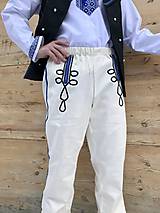 Pánske oblečenie - Pánske krojové nohavice v čierno/modré zdobenie  (L) - 11561109_
