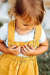 Detské oblečenie - Ľanová sukňa s mašličkami (dĺžka sukne 30cm) - 11562197_