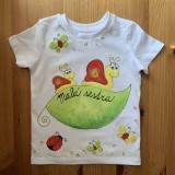 Detské oblečenie - Maľované slimáčikové (tričká pre malú a veľkú sestru - sada) - 11560768_