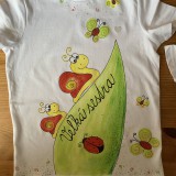 Detské oblečenie - Maľované slimáčikové (tričká pre malú a veľkú sestru - sada) - 11560771_