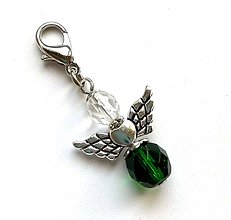 Kľúčenky - Prívesok anjelik (zelená) - 11564714_