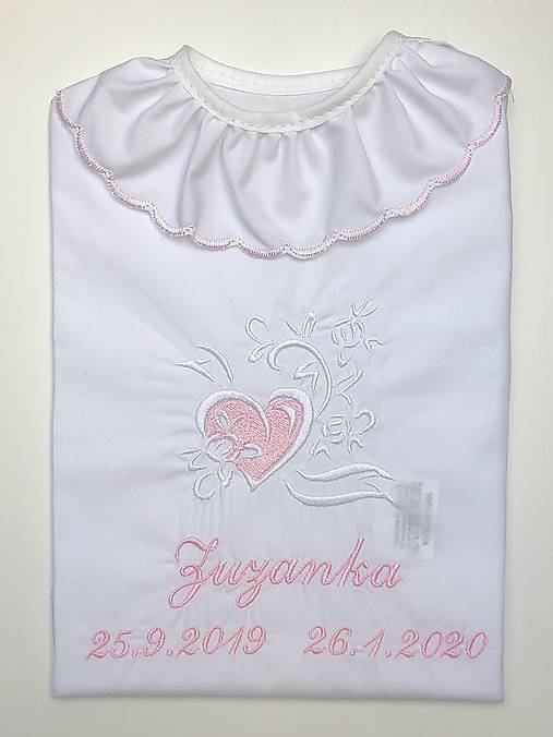 Detské oblečenie - košieľka na krst K12 ružová - 11563983_