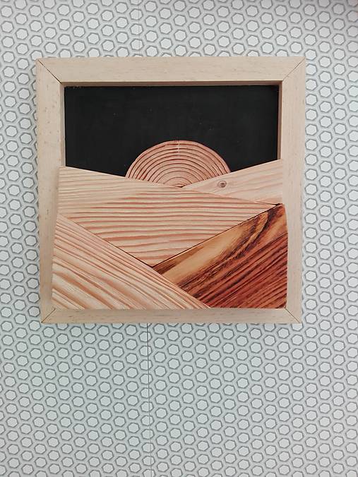 Obrazy - Drevený obraz Západ slnka - 11568143_