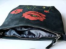 Kabelky - ALA "Poppies" malá kožená kabelka s vypaľovaným obrázkom - 11567171_
