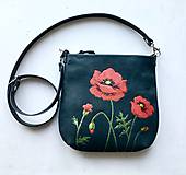 Kabelky - ALA "Poppies" malá kožená kabelka s vypaľovaným obrázkom - 11567172_