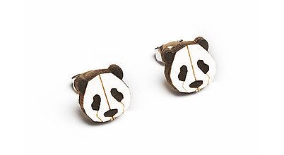 Náušnice - Drevené náušnice Panda Earrings - 11569701_