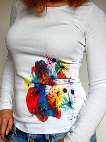 Topy, tričká, tielka - Maľované tričko Splash - 11569124_