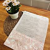 Úžitkový textil - Zero waste sada na nákup (Ružové ornamenty) - 11571814_