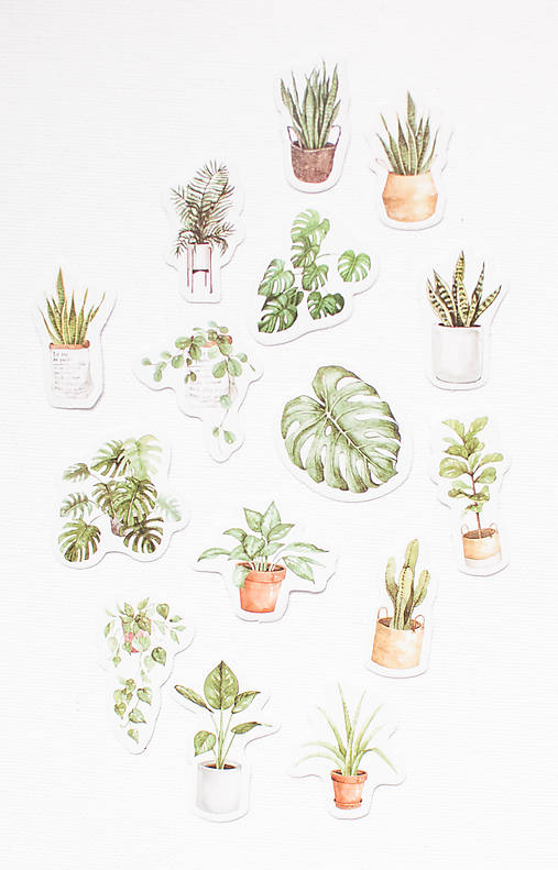 Papier - Set nálepiek "plant lover " - 11571861_