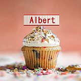 Dekorácie - Skoro simple menovka na cupcake (pásiky) - 11570099_