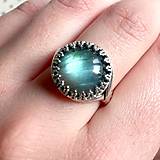 Prstene - Antique Green Labradorite Ring / Elegantný vintage prsteň s labradoritom /P0006 - 11574369_