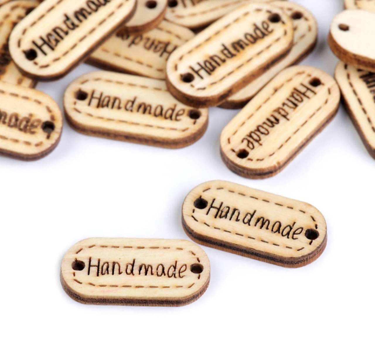 Drevená tabuľka, handmade, 11x23 mm (prírodná hnedá)