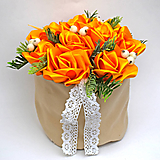 Dekorácie - Box so saténových kvetov A - 11573903_