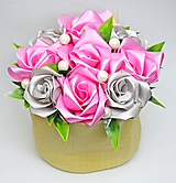 Dekorácie - Box so saténových kvetov D - 11574549_