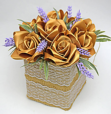 Dekorácie - Box so saténových kvetov E - 11574557_