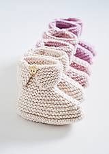 Detské topánky - Papučky pre bábätko - dievčatko (Ružová - dĺžka: 11 cm) - 11579259_