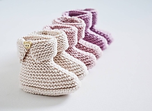 Detské topánky - Papučky pre bábätko - dievčatko (Levanduľová - dĺžka: 11 cm) - 11579262_