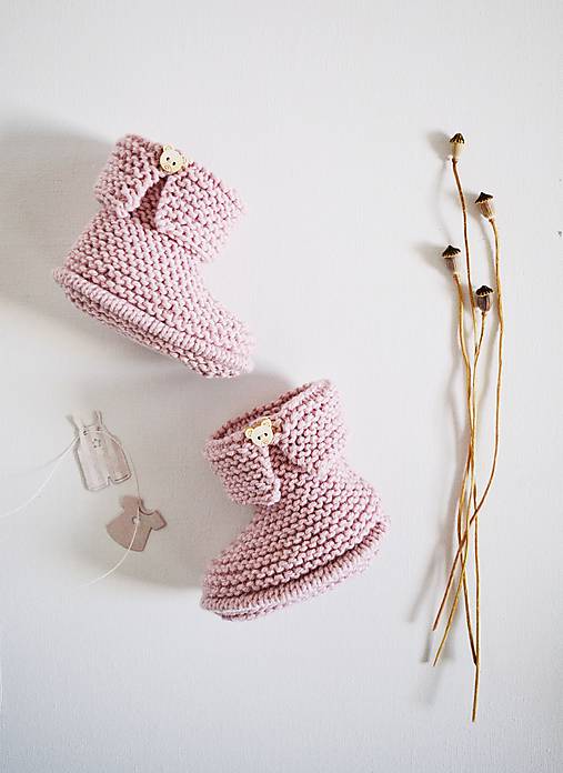 Detské topánky - Papučky pre bábätko - dievčatko (Ružová - dĺžka: 9 cm) - 11579253_