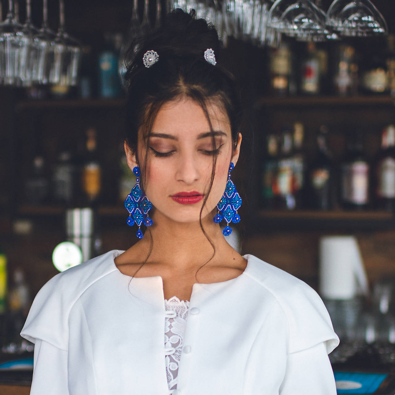 Okrúhla čipkovaná perlová vlásenka