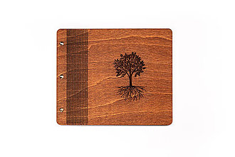 Papiernictvo - Drevený fotoalbum / kniha hostí - Tree - 11580185_