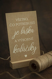 Papiernictvo - Kartička ku candy baru hnedá - Koláčiky - 11579032_